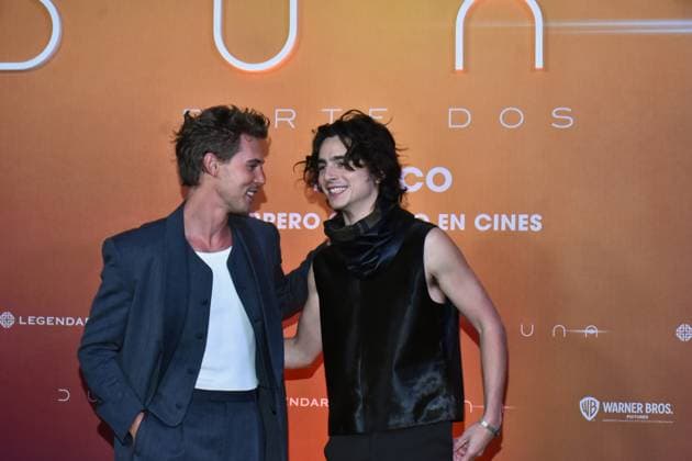 February 5, 2024, Mexico City, Ciudad de Mexico, Mexico: February 05, 2024, Mexico City, Mexico: Actors Austin Butler and Timotho e Chalame attend the Photocall from Dune: Part Two at Mexico City Four Season Hotel. on February 5, 2024. In Mexico City, Mexico. Mexico City Mexico - ZUMAe321 20240205_zea_e321_175 Copyright: xCarlosxTischler xEyepixxGroupx