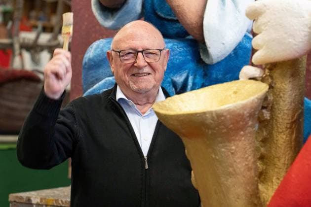 MCV-Wagenbauer Dieter Wenger am Dienstag (06.02.2024) bei der Praesentation der Motivwagen zum Rosenmontagszug in Mainz. EDITORIAL USE ONLY *** MCV float builder Dieter Wenger on Tuesday 06 02 2024 at the presentation of the motif floats for the Rose Monday parade in Mainz EDITORIAL USE ONLY Copyright: epd-bild AndreaxEnderlein 46_MCV_Motivwagen_020624