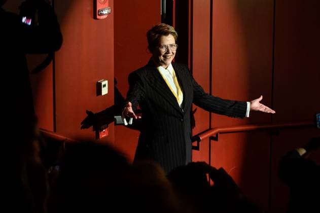 February 6, 2024, Cambridge, Massachusetts, USA: Actress Annette Bening walks out to the roast at the 2024 Woman of the Year Award presented by Harvard UniversityÃ¢â‚¬â ¢s Hasty Pudding Theatricals to Bening in Cambridge, Massachusetts on Tuesday, Feb. 6, 2024. Bening was named the 57th Woman of the Year following an Academy Award nomination, her 5th nomination in her career, for her role in the 2023 film Ã¢â‚¬oeNyad. Cambridge USA - ZUMAb251 20240206_znp_b251_003 Copyright: xAndrewxBurke-Stevensonx