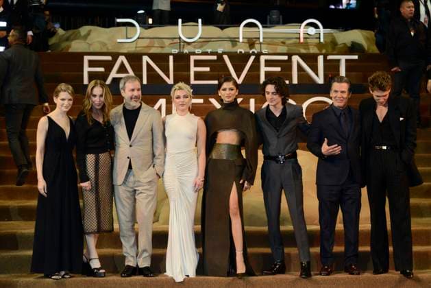 Fan Event For The Film Dune: Part Two February 6, 2024, Mexico City, Mexico: (L-R) Denis Villeneuve, Tanya Lapointe, Florence Pugh, Zendaya, Timothée Chalamet, Josh Brolin and Austin Butler attend the red carpet of the Fan Event for the film Dune: Part Two at Auditorio Nacional. on February 6, 2024 in Mexico City. (Photo by Carlos Tischler Eyepix Group) Copyright: xCarlosxTischler xEyepixxGroupx CT_06022024_111034