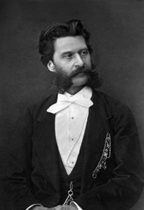 Johann Strauss II, austrian composer, 1877 (b w photo) 1691348 Johann Strauss II, austrian composer, 1877 (b w photo) by Mulnier, Ferdinand (1826-86); (add.info.: Johann Strauss II (1825-1899)); PVDE. Copyright: xPVDEx xBridgemanxImagesx 1691348