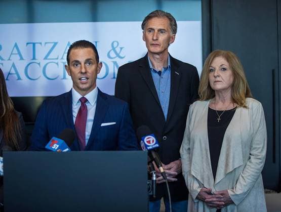 US-NEWS-MODEL-MURDERCHARGE-PARENTS-3-MI Attorney Jude M. Faccidomo, left, speaks during a news conference in his Coconut Grove, Florida, office on Wednesday, Feb. 7, 2024. Beside him are Deborah and Kim Clenney, the parents of OnlyFans model and accused murderer Courtney Clenney. Her parents were booked into jail on Tuesday for allegedly illegally hacking into their daughter s boyfriend s computer. (Pedro Portal El Nuevo Herald TNS) EDITORIAL USE ONLY Copyright: xx 102662981W PedroxPortalx krtphotoslive938490