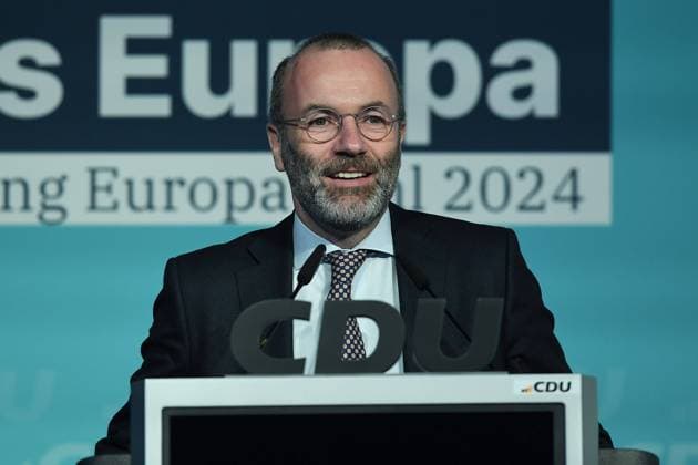 Landesvertreterversammlung der CDU Nordrhein-Westfalen am 03.02.2024 in der Westfalenhalle in Dortmund Manfred Weber ( Vorsitzender der EVP-Fraktion im Europäischen Parlament ) *** State Representatives Meeting of the CDU North Rhine-Westphalia on 03 02 2024 in the Westfalenhalle in Dortmund Manfred Weber Chairman of the EPP Group in the European Parliament xRx