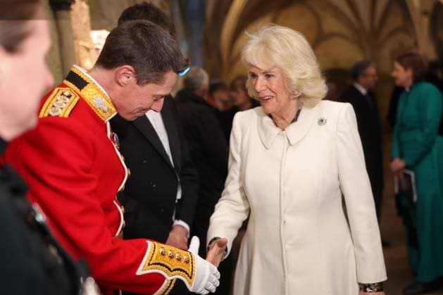 . 08 02 2024. Salisbury, United Kingdom. Queen Camilla at a Musical Evening to celebrate the work of local charities at Salisbury Cathedral, United Kingdom.  xPoolx xi-Imagesx IIM-24983-0012