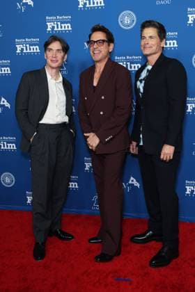 February 9, 2024, Santa Barbara, Ca, USA: Cillian Murphy, Robert Downey Jr., and Rob Lowe attend the Maltin Modern Master Award during the 39th Annual Santa Barbara International Film Festival on February 09, 2024 in Santa Barbara, California. Santa Barbara USA - ZUMAs181 20240209_zea_s181_154 Copyright: xCraSHx