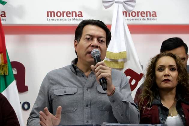 February 10, 2024, Mexico City, Mexico: President of the National Regeneration Movement party (MORENA), Mario Delgado speaks during a press conference at the party s national headquarters in Mexico City. on February 10, 2024 in Mexico City, Mexico Mexico City Mexico - ZUMAe321 20240210_zia_e321_006 Copyright: xLuisxBarronx