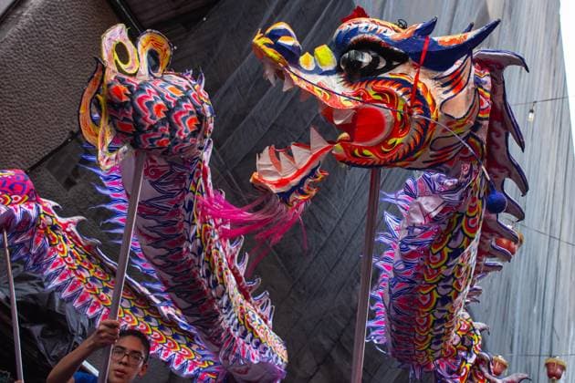 Chinese citizens take part during the Lion and dragon dance to celebrate the Chinese New Year at Mexico City s Chinatown. Featuring: General View Where: Mexico City, Mexico When: 10 Feb 2024 Credit: EyePix INSTARimages EDITORIAL USE ONLY. NOT FOR USE BY NEWSPAPERS BASED IN THE UK. Copyright: xEsenioxHernandez xEyepixxGroupx 53446716