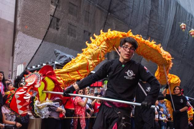 Chinese citizens take part during the Lion and dragon dance to celebrate the Chinese New Year at Mexico City s Chinatown. Featuring: General View Where: Mexico City, Mexico When: 10 Feb 2024 Credit: EyePix INSTARimages EDITORIAL USE ONLY. NOT FOR USE BY NEWSPAPERS BASED IN THE UK. Copyright: xEsenioxHernandez xEyepixxGroupx 53446714