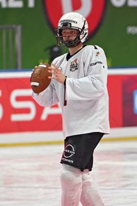RTL American Ice Football Henrik Scharnbacher on the occasion of the RTL TV event American Ice Football on 11 02 2024 in the SAP Arena Mannheim 20240211MWI120137