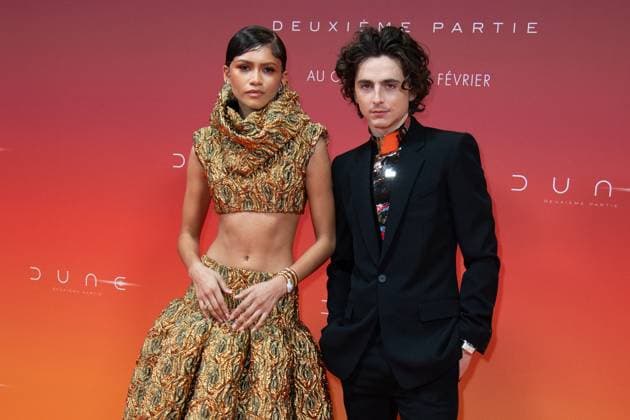 Dune 2 Premiere Zendaya and Timothee Chalamet attending the Dune 2 Premiere at the Grand Rex Cinema in Paris, France, on February 12, 2024. Photo by Aurore Marechal ABACAPRESS.COM Paris France  Copyright: xMarechalxAurore ABACAx