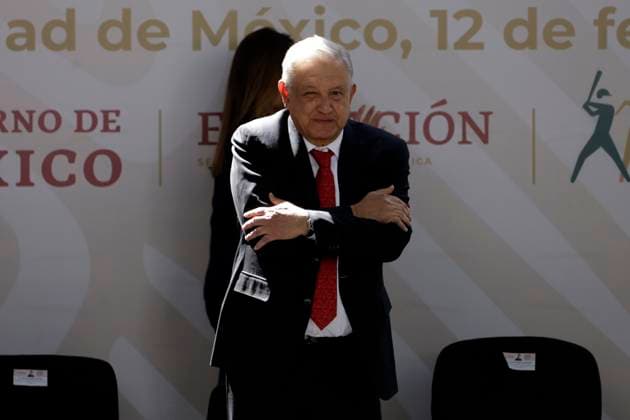February 12, 2024, Mexico City, Mexico: The president of Mexico, Andres Manuel Lopez Obrador, during the inauguration of the Technological Baccalaureate of Education and Sports Promotion in the Tepito neighborhood. on February 12, 2024 in Mexico City, Mexico Mexico City Mexico - ZUMAe321 20240212_zia_e321_018 Copyright: xLuisxBarronx