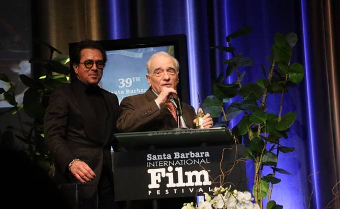 February 12, 2024, Santa Barbara, California, U.S.A: Director Martin Scorsese and SBIFF Exec Director Roger During at the 2024 SBIFF Directors of the Year Award on Feb. 12, 2024 at the historic Arlington Theater in Santa Barbara at the renowned Santa Barbara International Film Festival Santa Barbara U.S.A - ZUMAk144 20240212_znp_k144_074 Copyright: xAmyxKatzx
