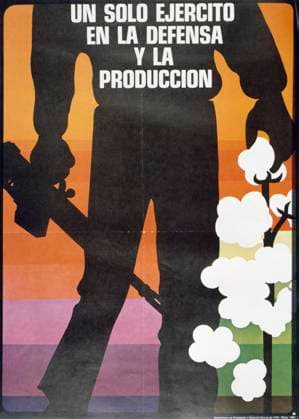 Sandinista National Liberation Front (FSLN) propaganda poster in Nicaragua. The party was named after Augusto CÄ‚ sar Sandino, who led the Nicaraguan resistance against the United States occupation of Nicaragua in the 1930s. The FSLN overthrew Anastasio Somoza in 1979, ending the Somoza dynasty, and established a revolutionary government in its place. Following their seizure of power, the Sandinistas ruled Nicaragua from 1979 to 1990, first as part of a Junta of National Reconstruction., Copyright: xUnitedxArchivesx xWorldxHistoryxArchivex WHA_104_0509 !ACHTUNG AUFNAHMEDATUM GESCH TZT!