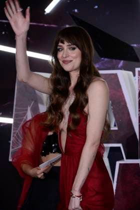 Madame Web Film Premiere - Mexico City Actress Dakota Johnson attends the red carpet of the Madame Web film premiere at Cinemex Antara on February 13, 2024 in Mexico City, Mexico. Photo by Carlos Tischler Eyepix Group ABACAPRESS.COM Mexico City Mexico  Copyright: xTischlerxCarlos Eyepix ABACAx
