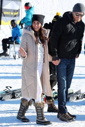 . 14 02 2024. Whistler, Canada. Prince Harry and Meghan Markle, the Duke and Duchess of Sussex, at a training camp in Whistler, Canada, during a one year to go event for next years Invictus Games.  xStephenxLockx xi-Imagesx IIM-24993-0045