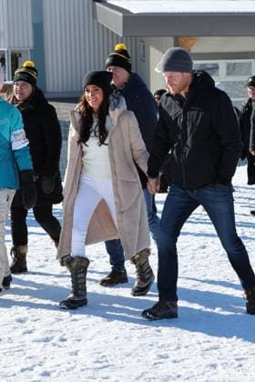 . 14 02 2024. Whistler, Canada. Prince Harry and Meghan Markle, the Duke and Duchess of Sussex, at a training camp in Whistler, Canada, during a one year to go event for next years Invictus Games.  xStephenxLockx xi-Imagesx IIM-24993-0055