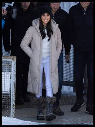 . 14 02 2024. Whistler, Canada. Prince Harry and Meghan Markle, the Duke and Duchess of Sussex, arriving at a training camp in Whistler, Canada, as part of a series of one year to go events for next years Invictus Games.  xStephenxLockx xi-Imagesx IIM-24993-0066