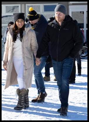 . 14 02 2024. Whistler, Canada. Prince Harry and Meghan Markle, the Duke and Duchess of Sussex, arriving at a training camp in Whistler, Canada, as part of a series of one year to go events for next years Invictus Games.  xStephenxLockx xi-Imagesx IIM-24993-0073