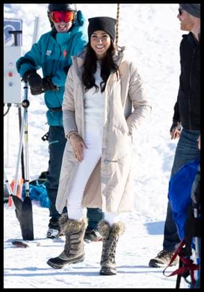 . 14 02 2024. Whistler, Canada. Prince Harry and Meghan Markle, the Duke and Duchess of Sussex, at a training camp in Whistler, Canada, as part of a series of one year to go events for next years Invictus Games.  xStephenxLockx xi-Imagesx IIM-24993-0091