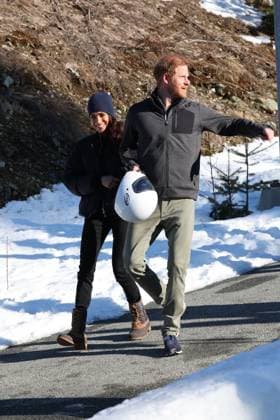 . 15 02 2024. Whistler, Canada. Prince Harry and Meghan Markle, the Duke and Duchess of Sussex, in Whistler, Canada, for the second day of one year to go events for next years Invictus Games.  xStephenxLockx xi-Imagesx IIM-24997-0032