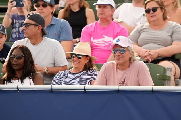 February 17, 2024, Delray Beach, Florida, United States: DELRAY BEACH, FL - FEBRUARY 17: Rockstar Jon Bon Jovi was in attendance for the semi-finals of the 2024 Delray Beach Open on February 17, 2024, at the Delray Beach Tennis Center in Delray Beach, FL. Delray Beach United States - ZUMApa3_ 20240217_zap_pa3_027 Copyright: xAndrewxPatronx