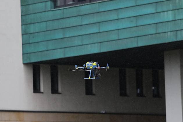 Regionalliga West FC Schalke 04 II TSV Alemannia Aachen FOR EDITORIAL PURPOSES ONLY p Soccer Regionalliga West 22 Matchday 18 02 2024 Stadion am Zoo Wuppertal FC Schalke 04 II TSV Alemannia Aachen Symbol photo A police drone has taken off Germany Gelsenkirchen Copyright StefanxRittershaus Copyright: StefanxRittershaus doc7u769nv9qba1dkfqke8u ,EDITORIAL USE ONLY Copyright: StefanxRittershaus