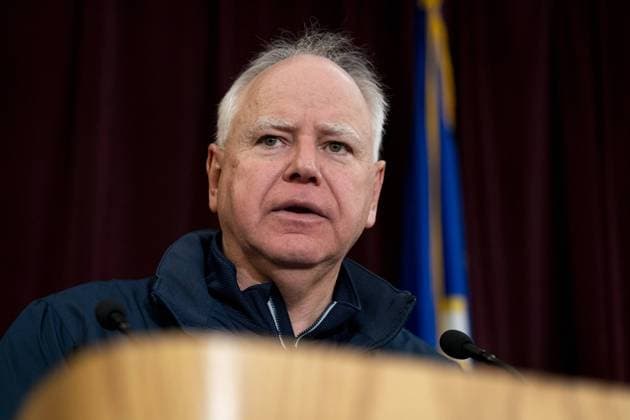 February 19, 2024, Burnsville, Minnesota, United States: Minnesota Gov. Tim Walz speaks at a press conference at Burnsville City Hall about the two police officers and first responder that were killed that morning at 12605 33rd Avenue after responding to a domestic abuse call on Sunday, Feb. 18, 2024, in Burnsville, Minnesota. Burnsville United States - ZUMAm67_ 20240219_zaf_m67_006 Copyright: xAngelinaxKatsanisx