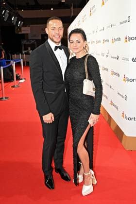 53. Ball des Sports . Andrej Mangold und Annika Jung anläßlich des 53. Ball des Sports am 17.02.2024 in der Festhalle Frankfurt Main. 20240217MWI122479 *** 53 Ball of Sports Andrej Mangold and Annika Jung on the occasion of the 53 Ball of Sports on 17 02 2024 in the Festhalle Frankfurt Main 20240217MWI122479