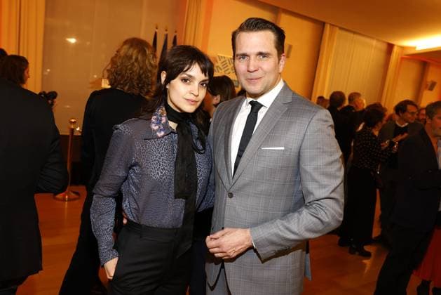 Luise Befort and Pierre Kiwitt at the award ceremony of the Order of the Chevalier for Art and Literature during the Berlinale Soiree Francaise du Cinema at the French Embassy on 19 02 2024 in Berlin Berlinale Soiree Francaise 2024 Award of the Chevalier Order for Leila Hamid Martin Kochendoerfer