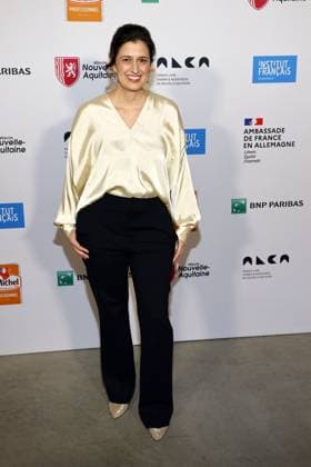 Laureate Leila Hamid X Verleih AG Board of Directors at the award ceremony of the Order of the Chevalier for Art and Literature during the Berlinale Soiree Francaise du Cinema at the French Embassy on 19 02 2024 in Berlin Berlinale Soiree Francaise 2024 Award of the Chevalier Order for Leila Hamid Martin Kochendoerfer