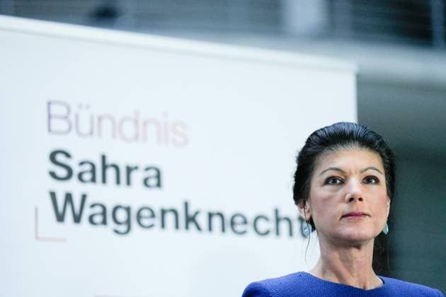 News Themen der Woche KW08 News Bilder des Tages Pressekonferenz, Bündnis Sahra Wagenknecht Pressekonferenz, Gruppe im Bundestag, Bündnis Sahra Wagenknecht, BSW, Parteivorsitzende, Sahra Wagenknecht Berlin Berlin GER *** Press Conference, Alliance Sahra Wagenknecht Press Conference, Group in the Bundestag, Alliance Sahra Wagenknecht, BSW, Party Chairwoman, Sahra Wagenknecht Berlin Berlin GER