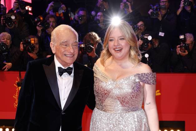 Martin Scorsese and his daughter Francesca Scorsese arriving at the Golden Honorary Bear Gala as part of the 74 Berlinale International Film Festival on 20 02 2024 in Berlin Berlinale 2024 Golden Honorary Bear Gala for Martin Scorsese
