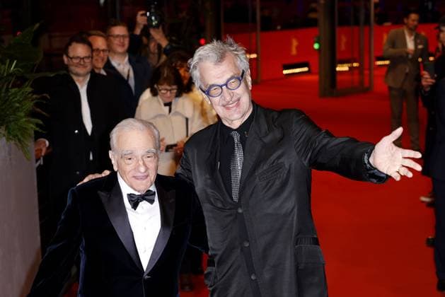 Martin Scorsese and Wim Wenders arriving at the Golden Honorary Bear Gala as part of the 74 Berlinale International Film Festival on 20 02 2024 in Berlin Berlinale 2024 Golden Honorary Bear Gala for Martin Scorsese