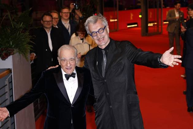 Martin Scorsese and Wim Wenders arriving at the Golden Honorary Bear Gala as part of the 74 Berlinale International Film Festival on 20 02 2024 in Berlin Berlinale 2024 Golden Honorary Bear Gala for Martin Scorsese