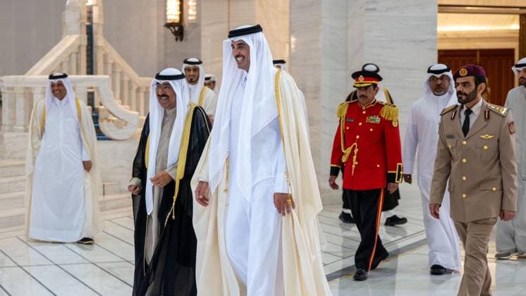 News Themen der Woche KW08 News Bilder des Tages The Emir of Qatar, Sheikh Tamim bin Hamad Al Thani, receives the Emir of the State of Kuwait, Sheikh Meshal Al-Ahmad Al-Jaber Al-Sabah The Emir of Qatar, Sheikh Tamim bin Hamad Al Thani, receives the Emir of the State of Kuwait, Sheikh Meshal Al-Ahmad Al-Jaber Al-Sabah, in Doha, Qatar, on February 20, 2024. Photo by Emiri Diwan Office apaimages Doha Doha Qatar 200224_Qatar_QPO_00(8) Copyright: xapaimagesxEmirixDiwanxOfficex xapaimagesx