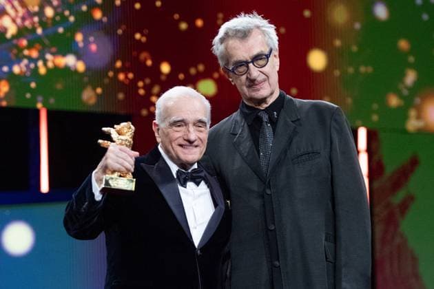 Berlinale Martin Scorsese Ceremony Martin Scorsese and Wim Wenders attending the Honorary Golden Bear And Homage For Martin Scorsese Ceremony during the 74th Berlinale International Film Festival Berlin at Grand Hyatt Hotel in Berlin, Germany, on February 20, 2024. Photo by Aurore Marechal ABACAPRESS.COM Berlin Germany  Copyright: xMarechalxAurore ABACAx