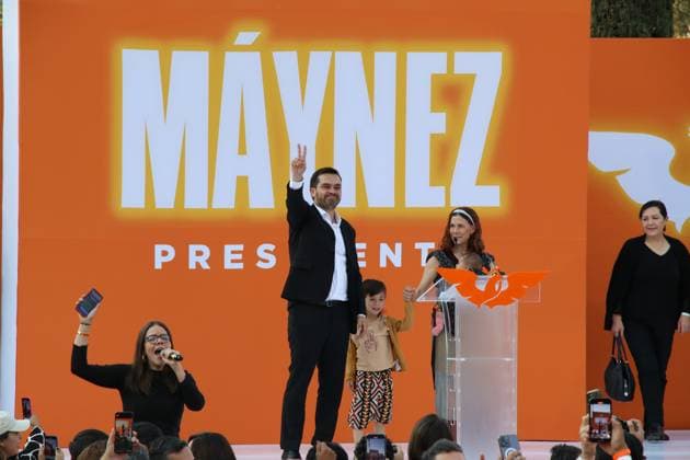 Jorge Alvarez Maynez Registers as Mexico s Presidential Candidate February 22, 2024, Mexico City, Mexico: Jorge Alvarez Maynez, Mexico s Presidential candidate for the Citizen Movement Party, during his speech in political rally, after receiving his registration certificate to compete for the presidency of Mexico at Electoral Institute esplanade. on February 22, 2024 in Mexico City, Mexico. (Photo by José Luis Torales Eyepix Group) Copyright: xJosexLuisxTorales xEyepixxGroupx JLT_22022024_112300