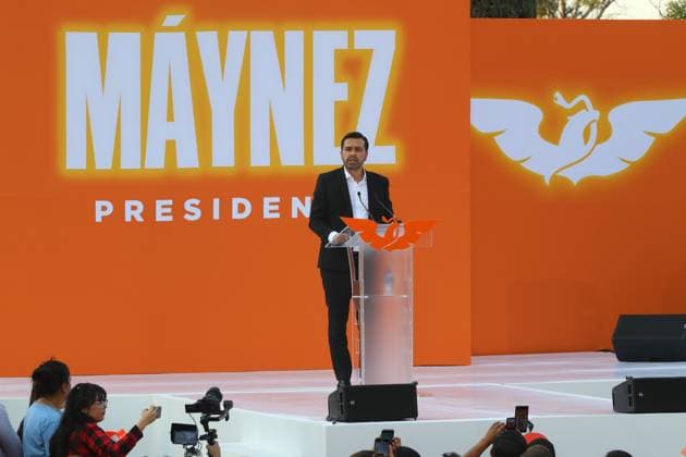 Jorge Alvarez Maynez Registers as Mexico s Presidential Candidate February 22, 2024, Mexico City, Mexico: Jorge Alvarez Maynez, Mexico s Presidential candidate for the Citizen Movement Party, during his speech in political rally, after receiving his registration certificate to compete for the presidency of Mexico at Electoral Institute esplanade. on February 22, 2024 in Mexico City, Mexico. (Photo by José Luis Torales Eyepix Group) Copyright: xJosexLuisxTorales xEyepixxGroupx JLT_22022024_112305