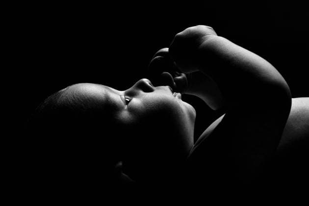 Creative Highlights Symbolbilder Balck and white portrait of a baby Iceland, Reykjavíkurborg, Reykjavík CR_EZDKCL240218E-1345643-01 ,model released, Symbolfoto