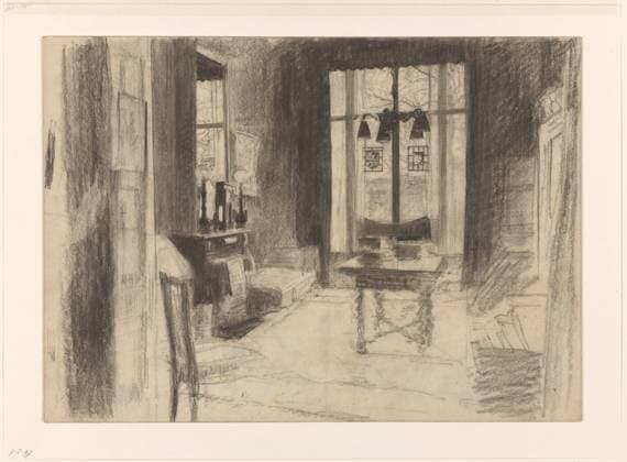 RECORD DATE NOT STATED The study room of C.G. t Hooft in the Roemer Visscherstraat, Cornelis Gerardus t Hooft (1791-1871), 1801 - 1871 drawing paper. chalk study; studiolo ; library Copyright: xpiemagsx rknbpie05022024-13087 !ACHTUNG AUFNAHMEDATUM GESCHÄTZT!