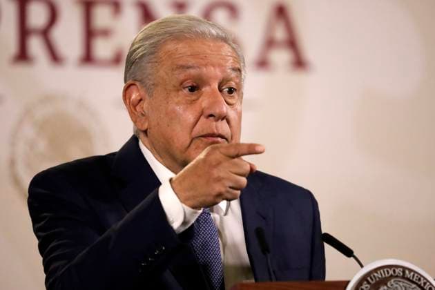 February 23, 2024, Mexico City, Mexico: The president of Mexico, Andres Manuel Lopez Obrador gesticulates during the daily morning briefing conference at the National Palace. on February 23, 2024 in Mexico City, Mexico Mexico City Mexico - ZUMAe321 20240223_zia_e321_003 Copyright: xLuisxBarronx