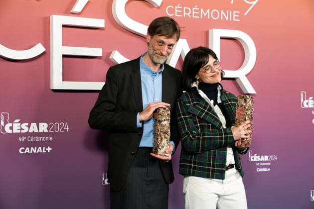 49eme ceremonie des CESAR - Salle de presse Phtocall des laureats. 49th CESAR ceremony awards. Photocall of winners : SÃ bastien Laudenbach, Chiara Malta 302003 2024-02-24 Olympia  Copyright: xIvankaxVoisinx xStarfacex STAR_302003_027