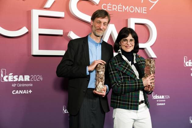 49eme ceremonie des CESAR - Salle de presse Phtocall des laureats. 49th CESAR ceremony awards. Photocall of winners : SÃ bastien Laudenbach, Chiara Malta 302003 2024-02-24 Olympia  Copyright: xIvankaxVoisinx xStarfacex STAR_302003_028