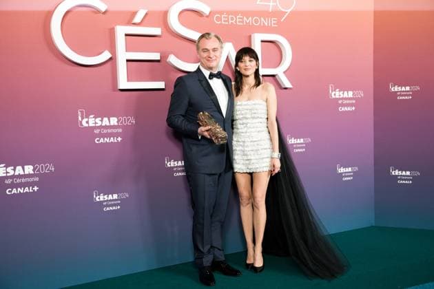 49eme ceremonie des CESAR - Salle de presse Phtocall des laureats. 49th CESAR ceremony awards. Photocall of winners : Christopher Nolan et Marion Cotillard 302003 2024-02-24 Olympia  Copyright: xIvankaxVoisinx xStarfacex STAR_302003_041