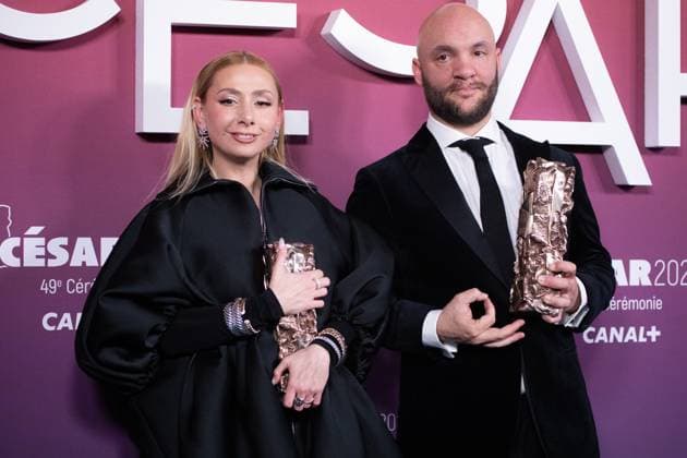 49eme ceremonie des CESAR - Salle de presse Phtocall des laureats. 49th CESAR ceremony awards. Photocall of winners : Anais Bertrand, Jean-Baptiste Durand (meilleur premier film) 302003 2024-02-23 Olympia inconnu  Copyright: xIvankaxVoisinx xStarfacex STAR_302003_117