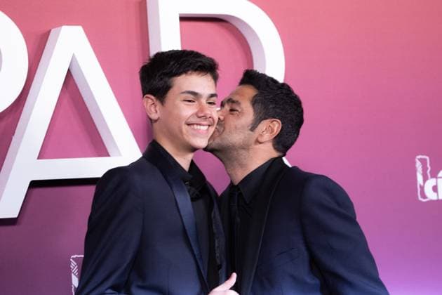 49eme ceremonie des CESAR - Salle de presse Phtocall des laureats. 49th CESAR ceremony awards. Photocall of winners : Jamel Debbouze et son fils Leon 302003 2024-02-23 Olympia inconnu  Copyright: xIvankaxVoisinx xStarfacex STAR_302003_159
