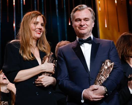 49eme ceremonie des CESAR. Salle. 49th Cesar Ceremony. Stage. 302014 2024-02-24 Paris France Triet, Justine; Nolan, Christopher  Copyright: xRomualdxMeigneuxx xStarfacex STAR_302014_151