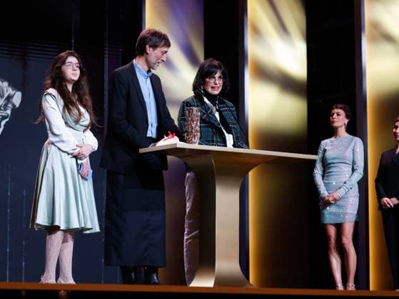49eme ceremonie des CESAR. Salle. 49th Cesar Ceremony. Stage. 302014 2024-02-24 Paris France BÃ jo, BÃ renice; Malta, Chiara; Laudenbach, Sebastien  Copyright: xRomualdxMeigneuxx xStarfacex STAR_302014_315