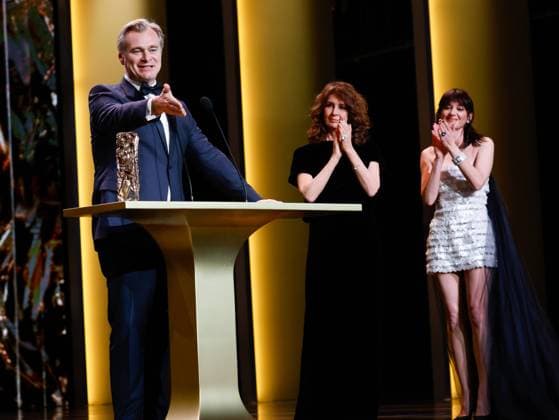 49eme ceremonie des CESAR. Salle. 49th Cesar Ceremony. Stage. 302014 2024-02-24 Paris France Nolan, Christopher; Cotillard, Marion; Lemercier, ValÃ rie  Copyright: xRomualdxMeigneuxx xStarfacex STAR_302014_430