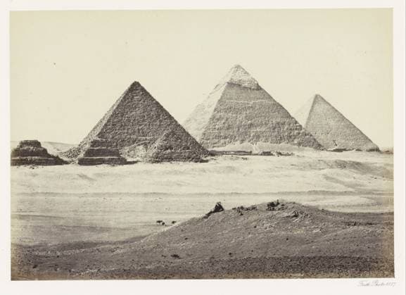 RECORD DATE NOT STATED Piramides van Gizeh, Francis Frith, in or after 1856 - in or before c. 1862 photograph Giza paper albumen print pyramid (marking grave) Giza Copyright: xpiemagsx rknbpie11012024-28349 !ACHTUNG AUFNAHMEDATUM GESCHÄTZT!
